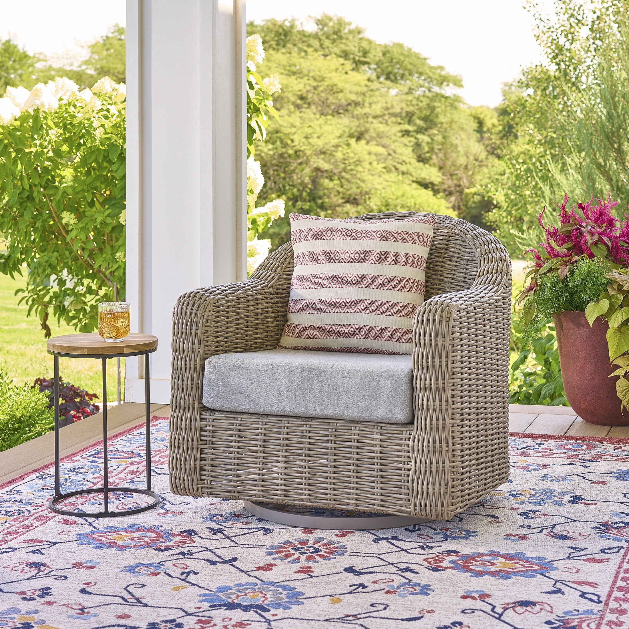 Bellamy Outdoor Barrel Back Chair, Natural